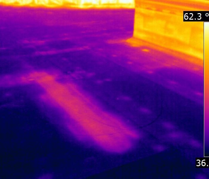 A building is seen in this infrared image.