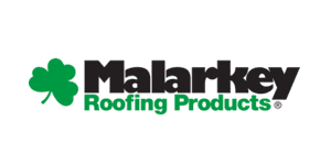 A logo of malark roofing products