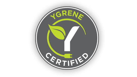 A logo for ygrene certified
